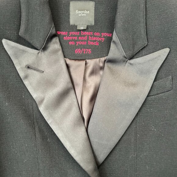 Smythe Black Wool and Silk Blazer Size US 10 - Picture 6 of 9